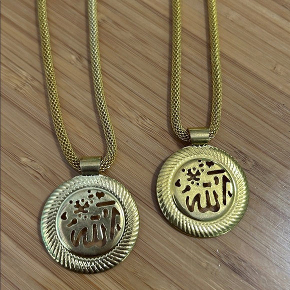 Bundle of 2 Islamic Allah Gold Plated Necklace - Picture 2 of 2